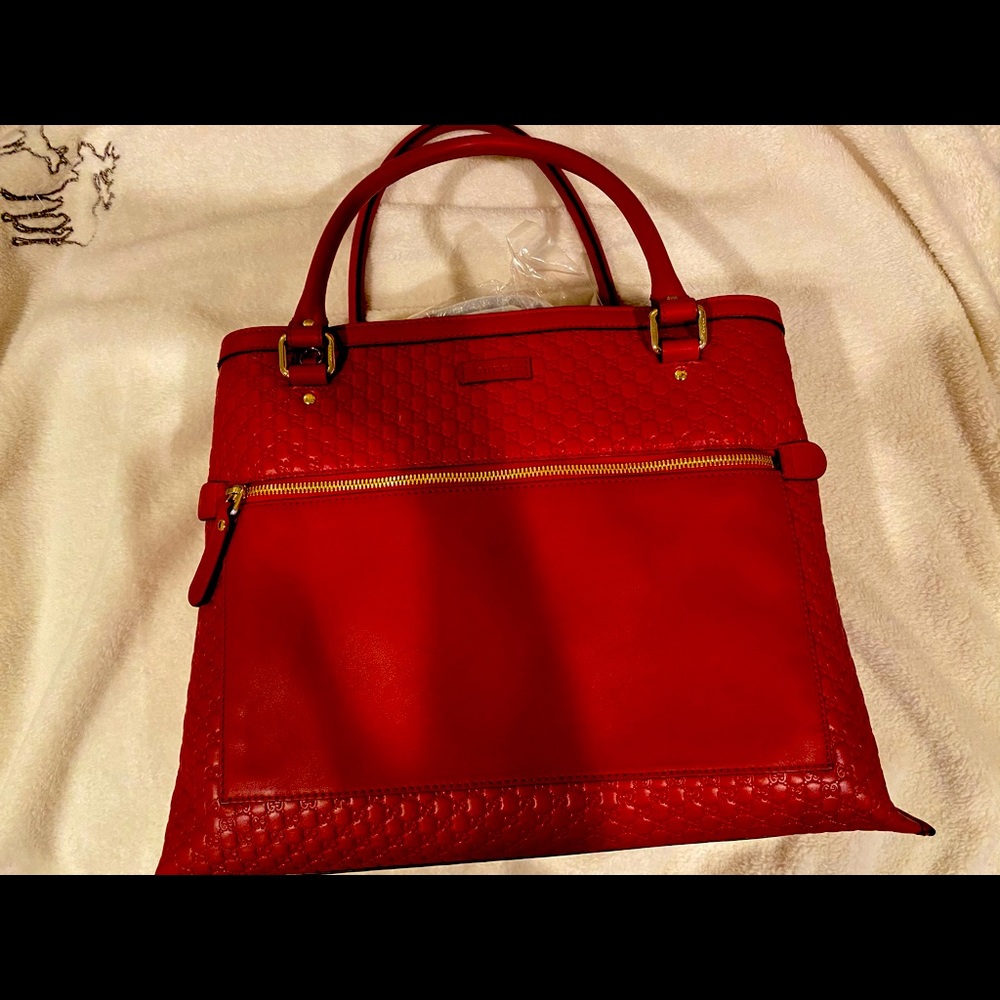 Gucci red tote purse
